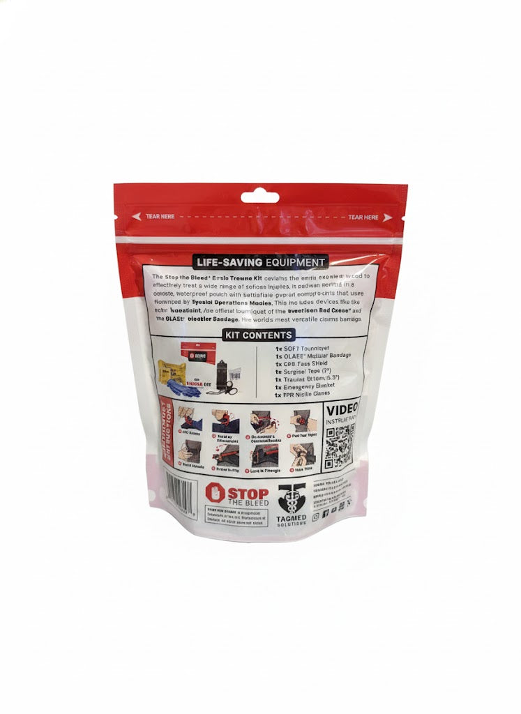 STOP THE BLEED Trauma Bleeding Control Kit + Emergency Wall Mount Cabinet - Station + 6 Kits-Cabinet + 1 Kit -  4