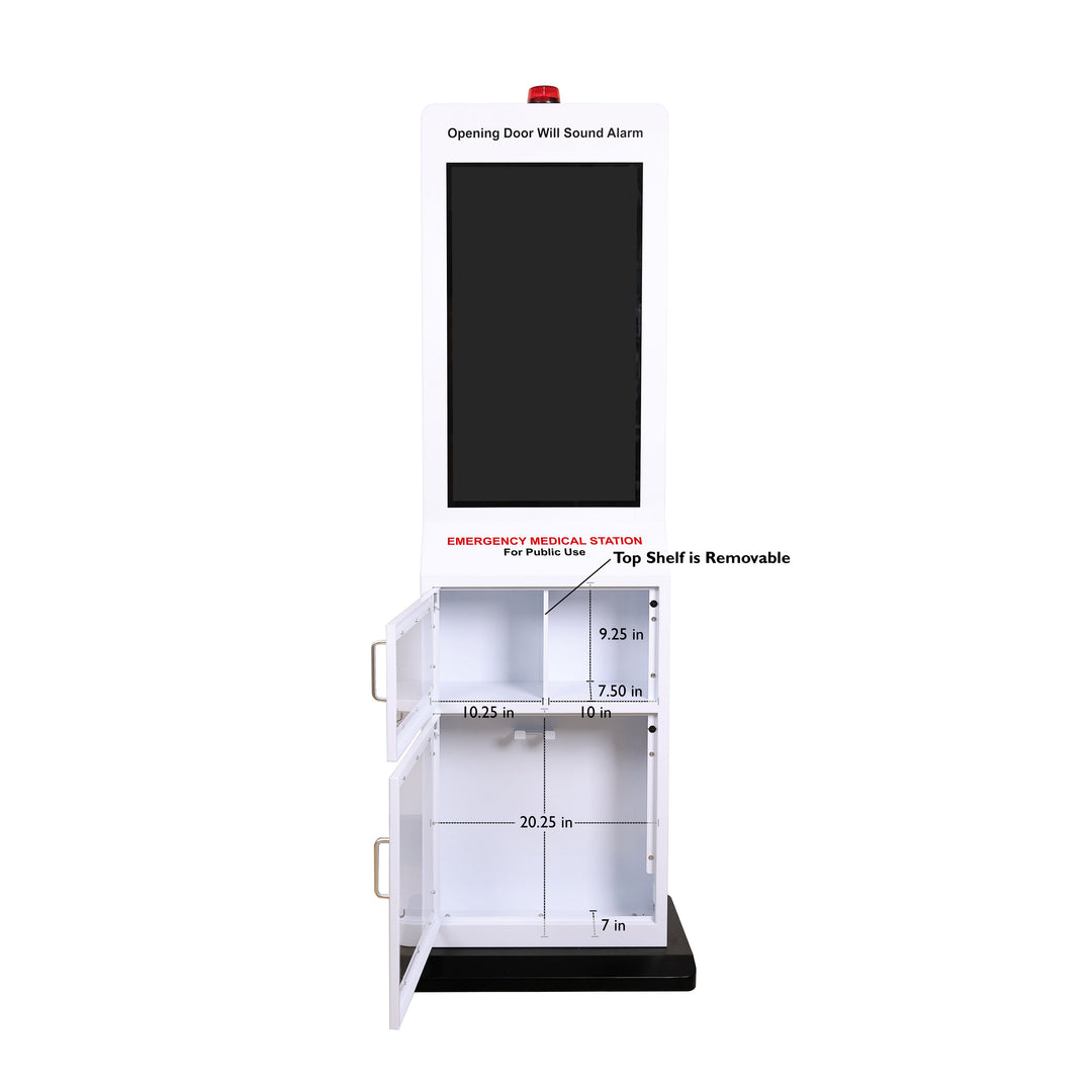 Safe Station Emergency Response Stand – 32" Digital Display for AED, Naloxone, Bleeding Control & First Aid - White -  10