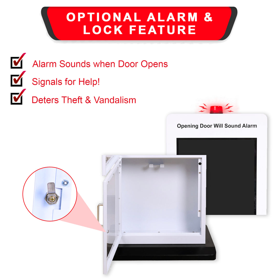 Safe Station Emergency Response Stand – 32" Digital Display for AED, Naloxone, Bleeding Control & First Aid - White -  7