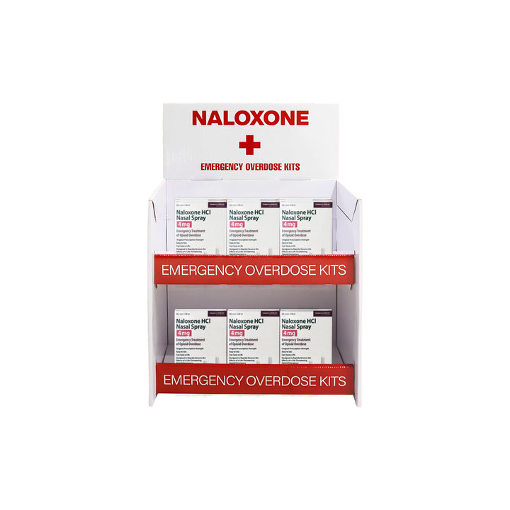 Naloxone Distribution Tabletop Stand ( Holds 24 Naloxone Boxes)