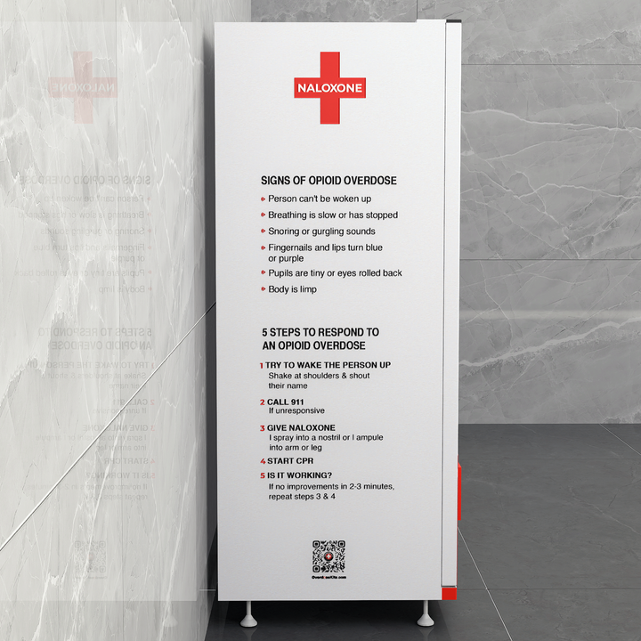 Naloxone Harm Reduction Vending Machine with 22" Video Screen