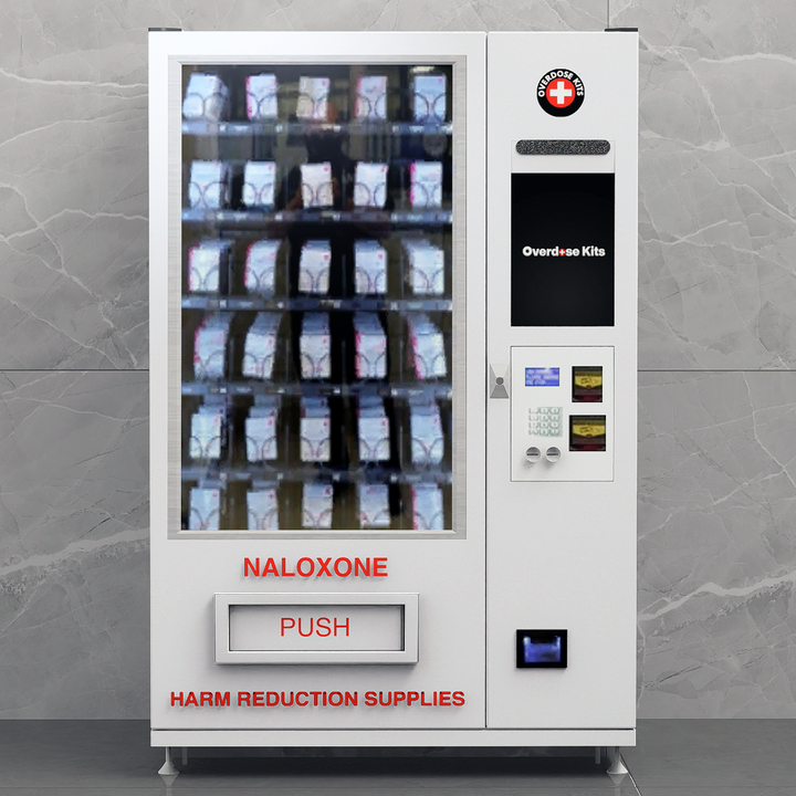 Naloxone Harm Reduction Vending Machine with 22" Video Screen