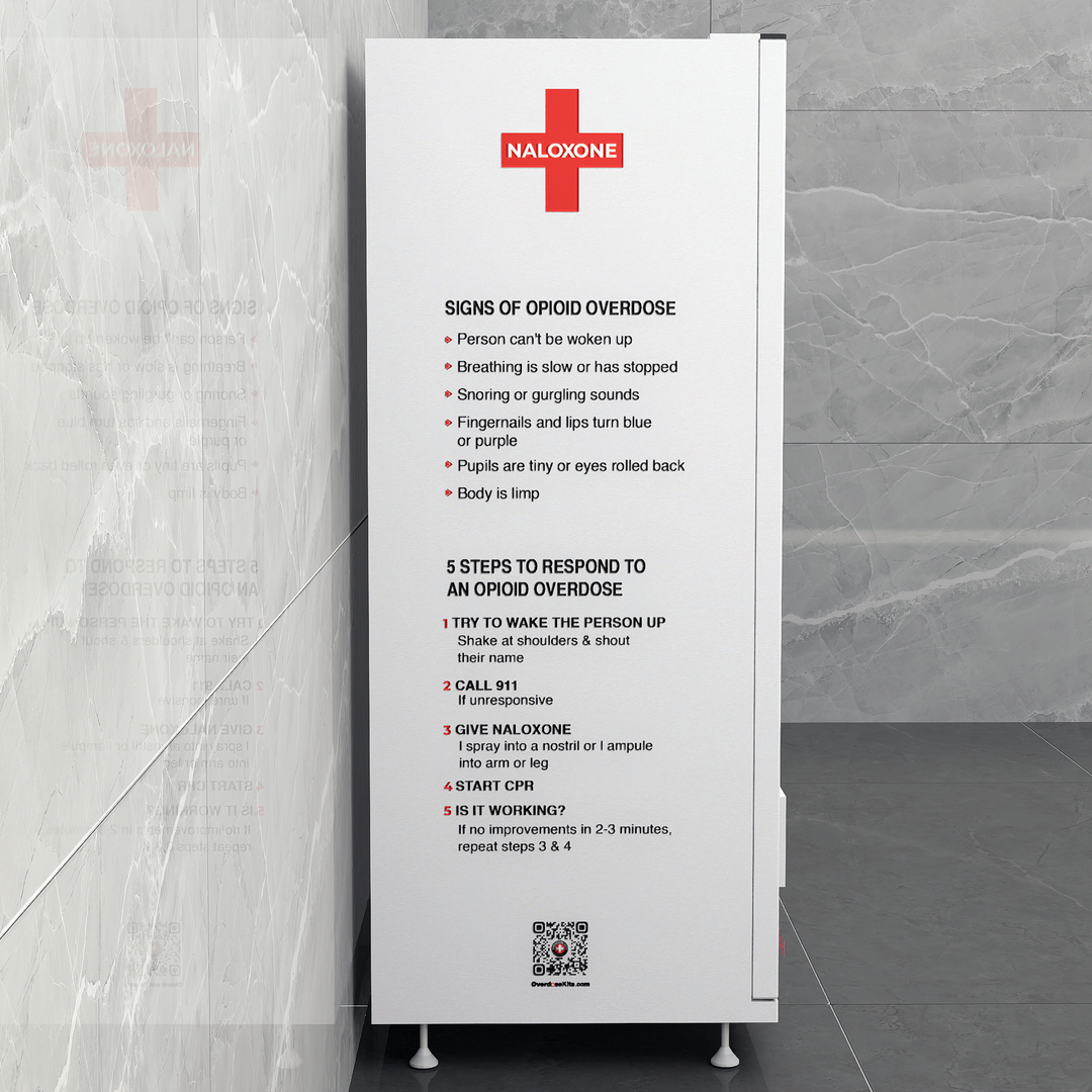 Naloxone Harm Reduction Vending Machine with 22" Video Screen