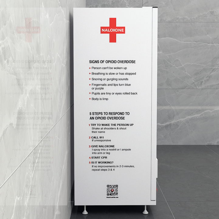 Naloxone Harm Reduction Vending Machine with 22" Video Screen