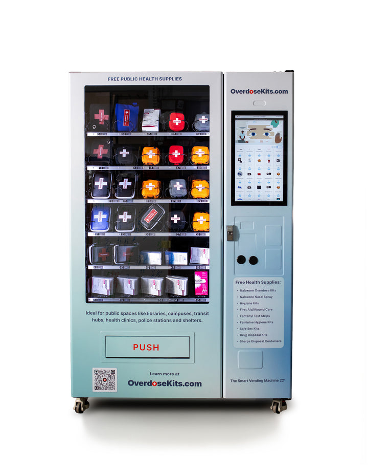 Naloxone Harm Reduction Smart Vending Machine with 22" Video Screen