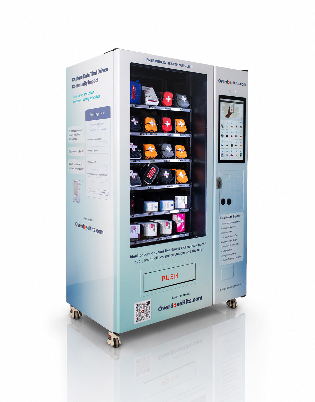 Naloxone Harm Reduction Smart Vending Machine with 22" Video Screen