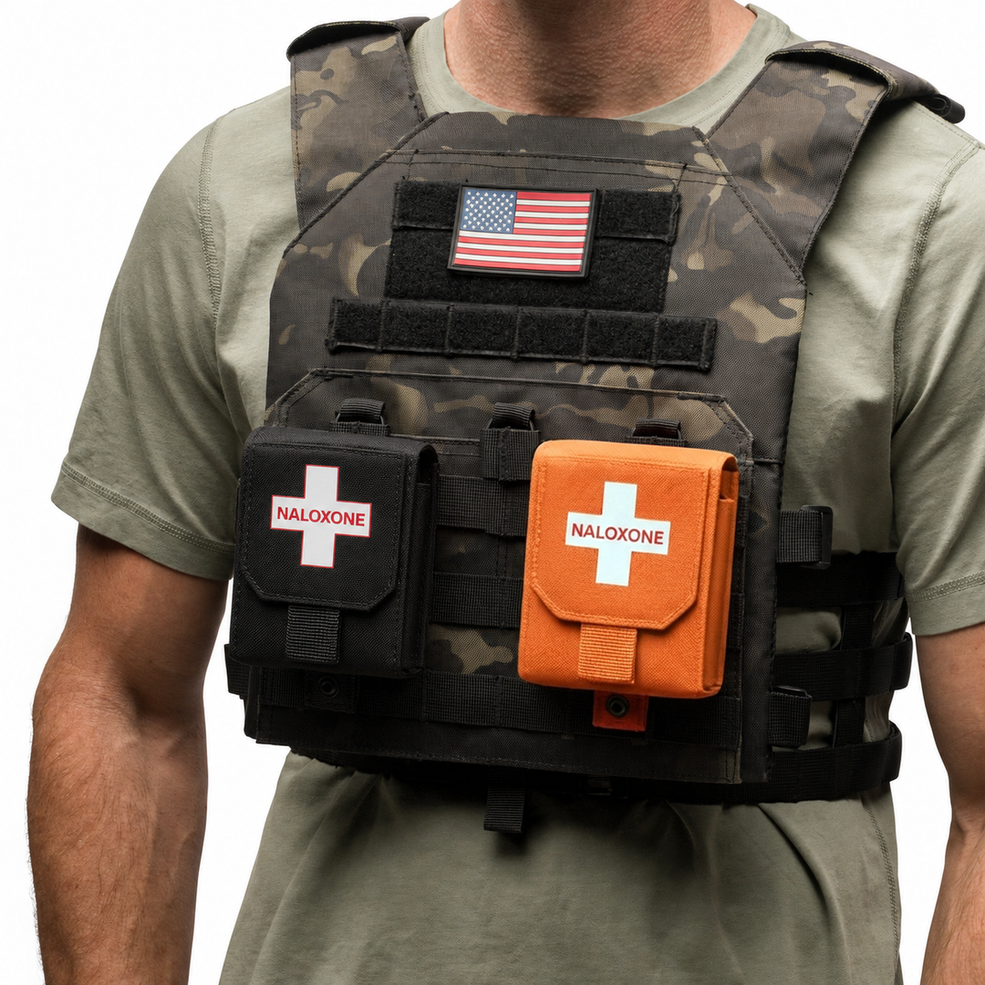Naloxone Duty Belt Pouch Case - One-Hand Quick Access - MOLLE Compatible
