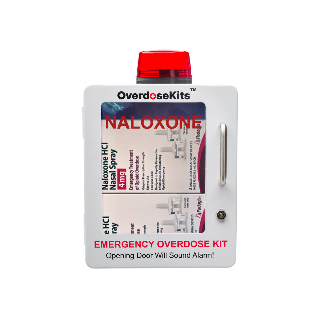 Naloxone Emergency Kit Wall Mount Cabinet Box – Public Access with Optional Alarm