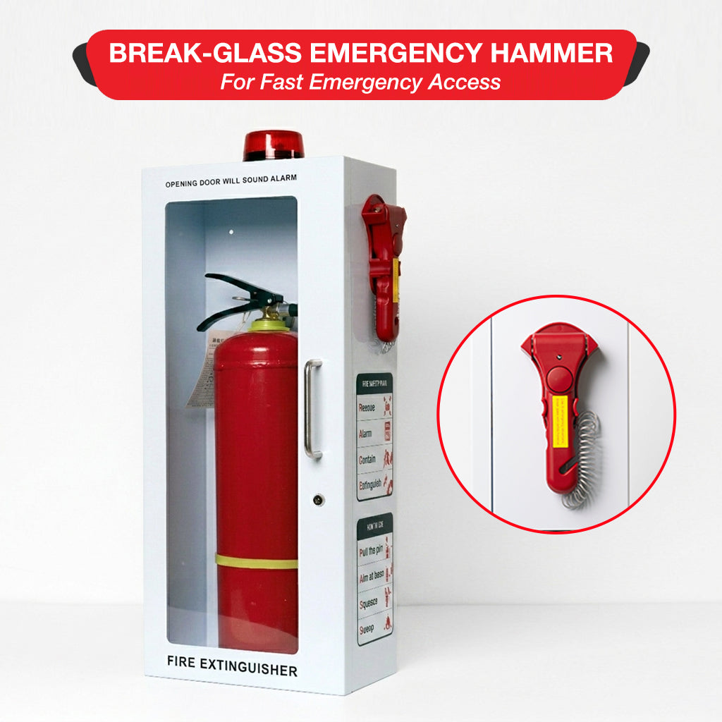 Fire Extinguisher Wall Mount Cabinet with Alarm & Lock – Available 5 lb & 10 lb Sizes