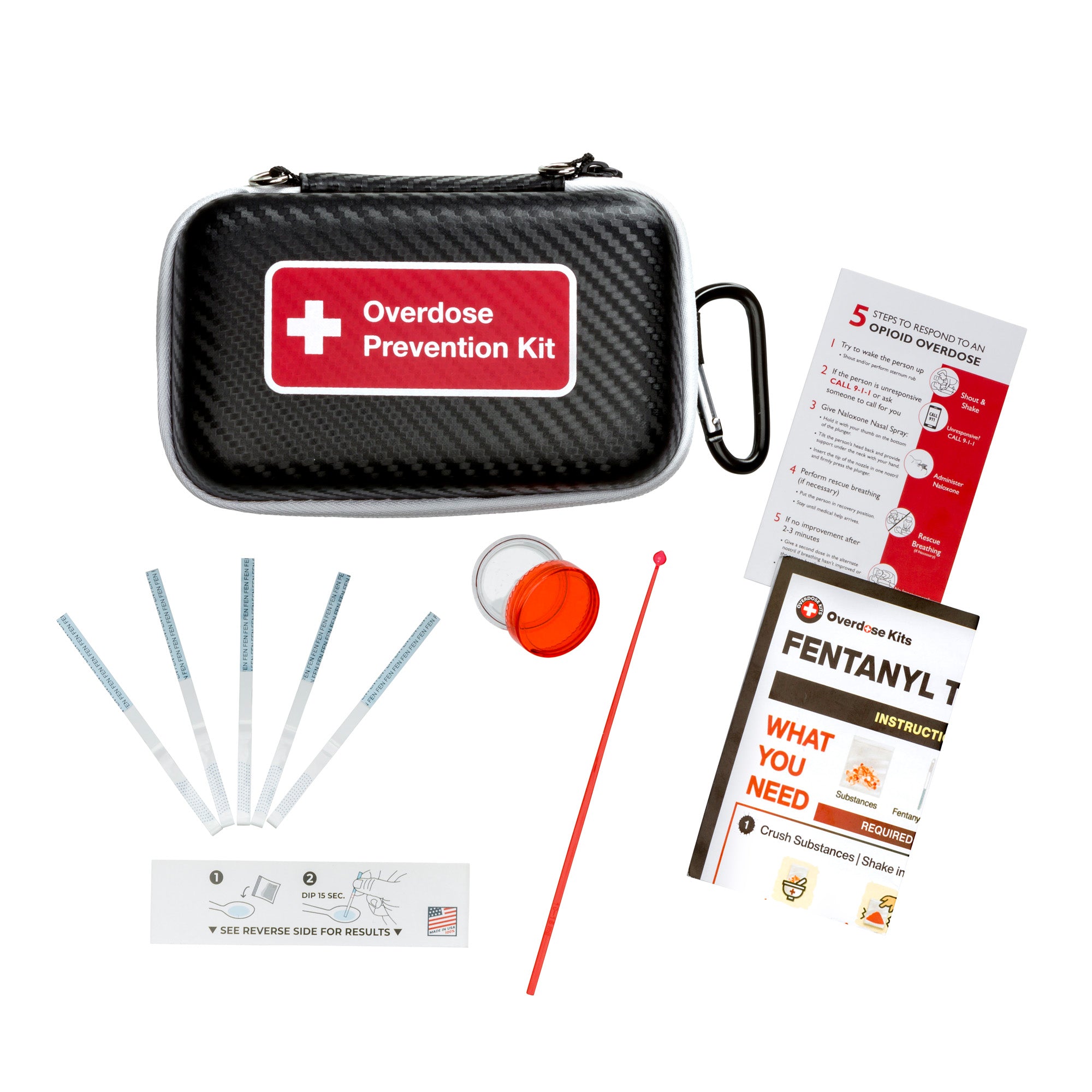 Overdose Screening Instrument FYL Overdose Prevention Kit – 5 Test Strips & Carry Case – Overdose Kits
