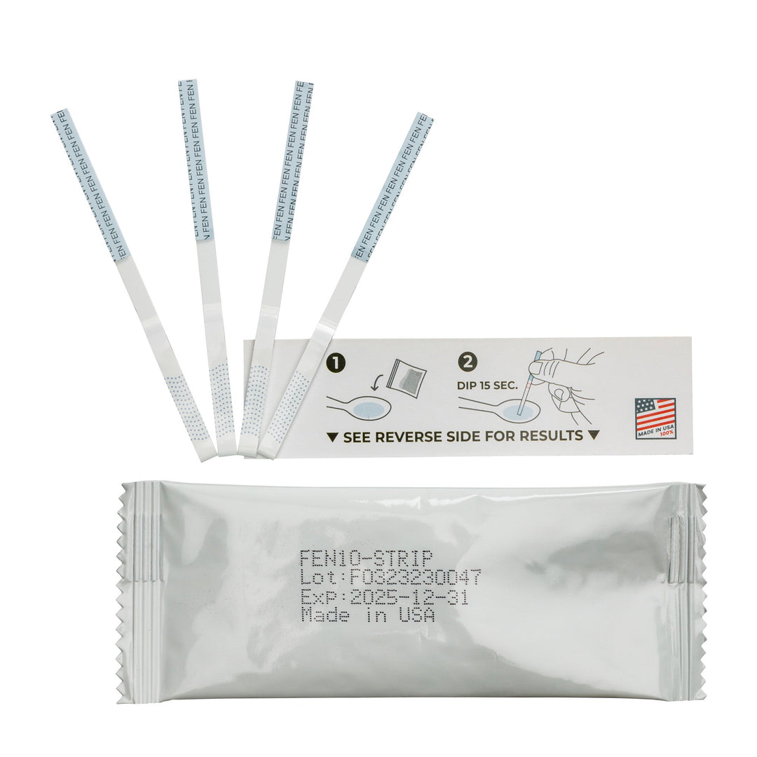 FYL Test Strip Kit (5 Pack) - Includes 5 FYL Test Strips, Mixing Container, 10mg Spoon and Instructions