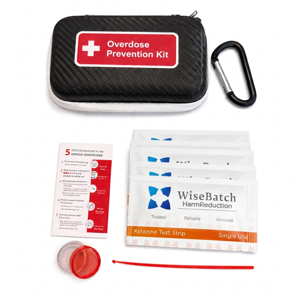 XYL Test Strip Kit - Includes 5 WiseBatch XYL Test Strips + Hardshell Carry Case + Mixing Container + 10mg Spoon and Instructions