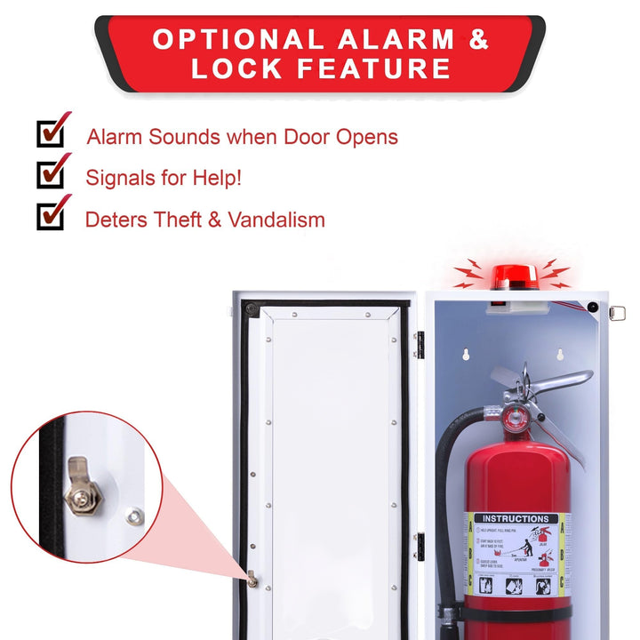 Overdose Kits white steel outdoor fire extinguisher wall mount cabinet with optional alarm and lock