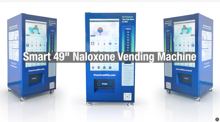 Naloxone Harm Reduction Smart Vending Machine with 49" Video Screen